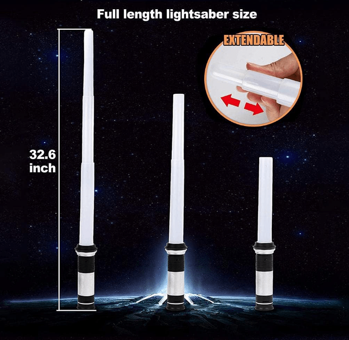 2-Pack LED Light Up Toy Swords with Motion Sound Effects