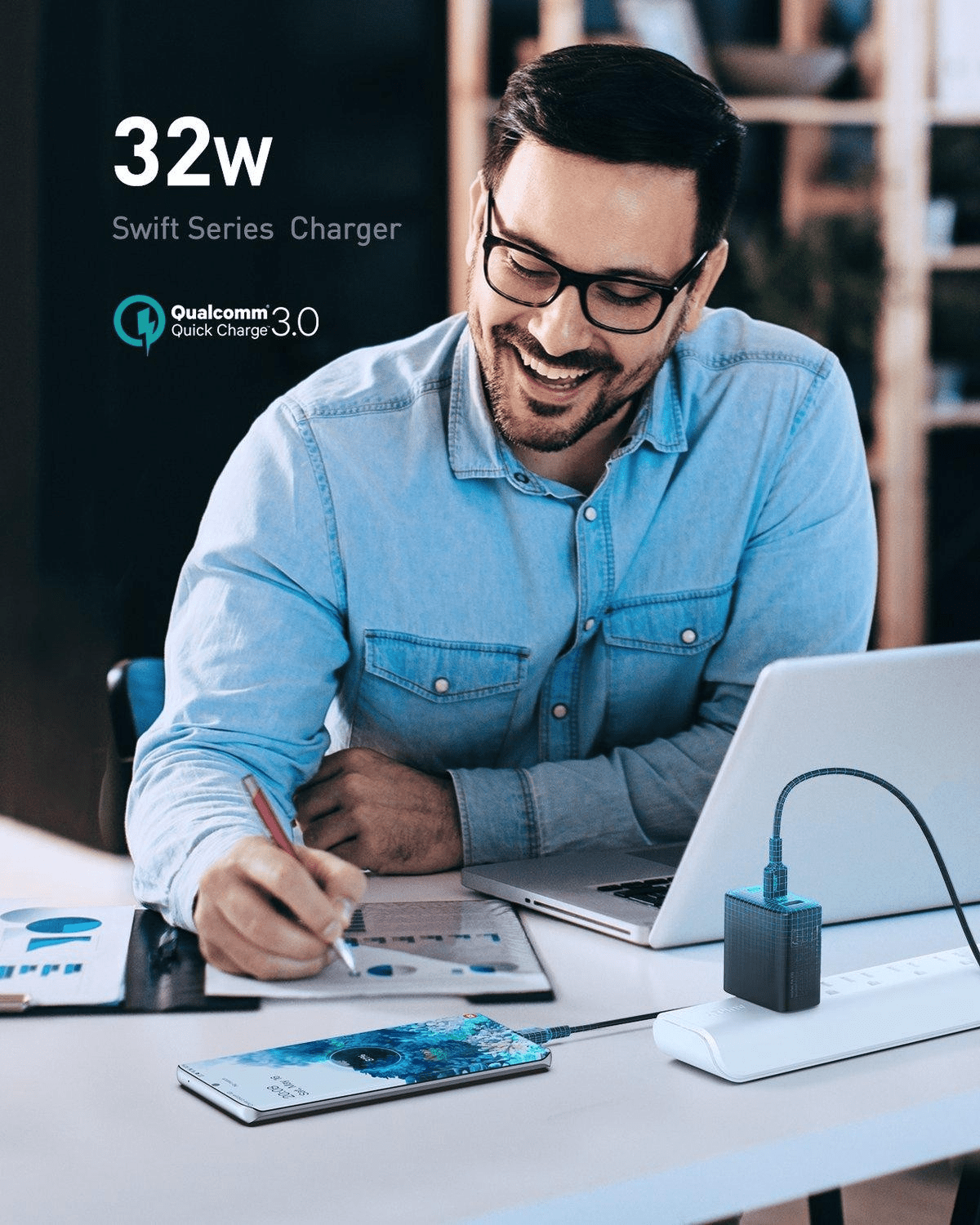 AUKEY Swift 32W PD Fast Charger Adapter PA-F3S, Black - Closeout Connect