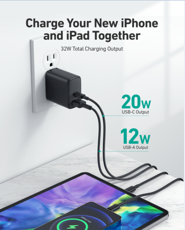 AUKEY Swift 32W PD Fast Charger Adapter PA-F3S, Black