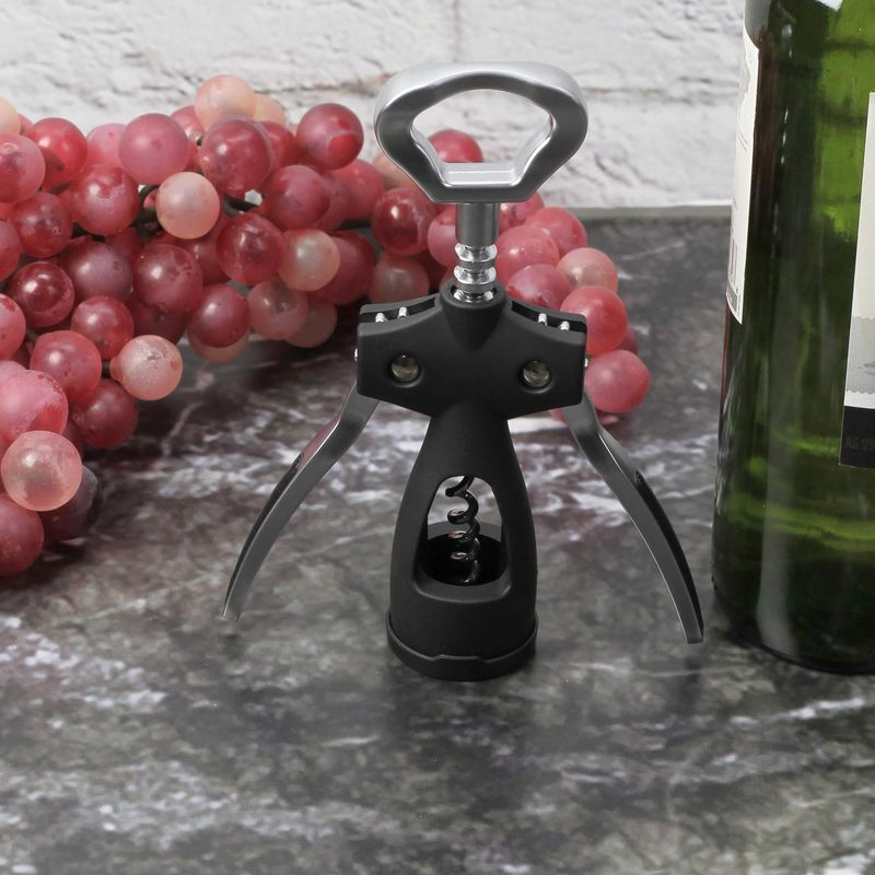 Craft Kitchen Heavy Duty Wing Corkscrew – Black & Stainless Steel - Closeoutconnect