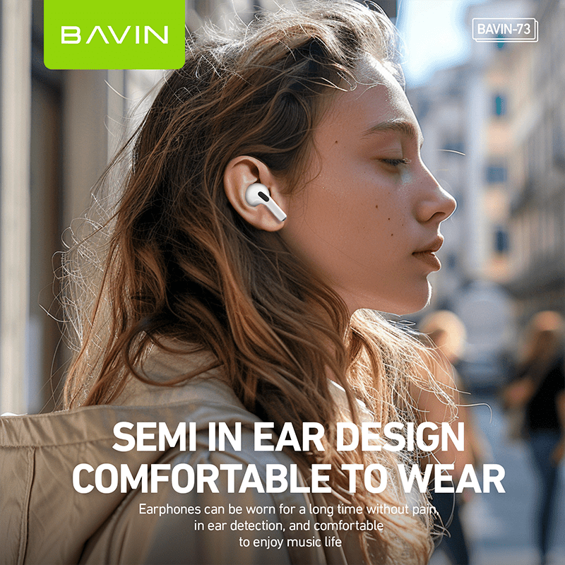 BAVIN HB-BA-73 ANC Wireless Bluetooth 5.3 Earbuds with Touch Display - Closeout Connect