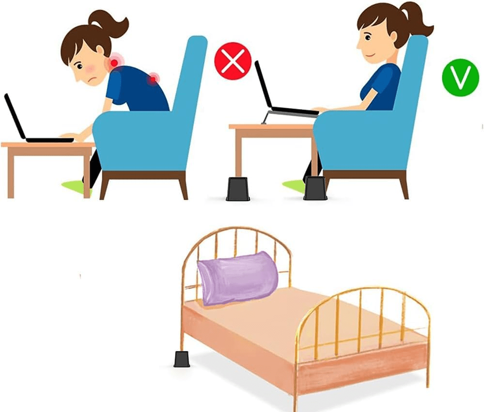 Adjustable Bed & Furniture Risers Set of 4, Stackable Heavy Duty - Closeoutconnect