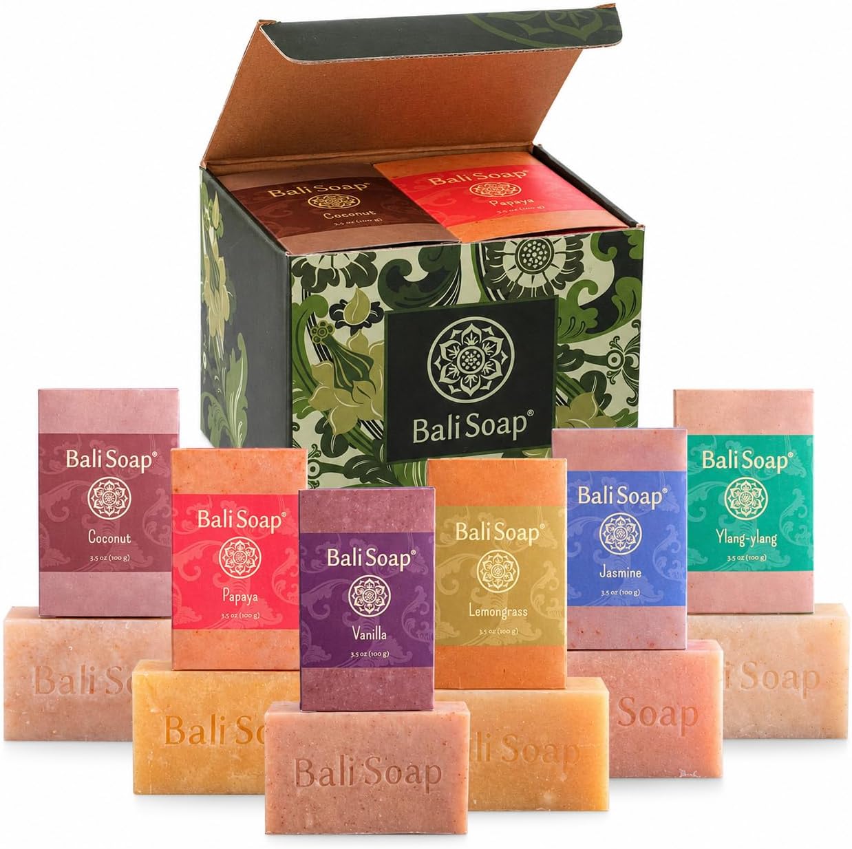 Bali Soap Natural Bar Gift Set 6 Pack Vegan Handmade Face Body Soap 3.5 Oz