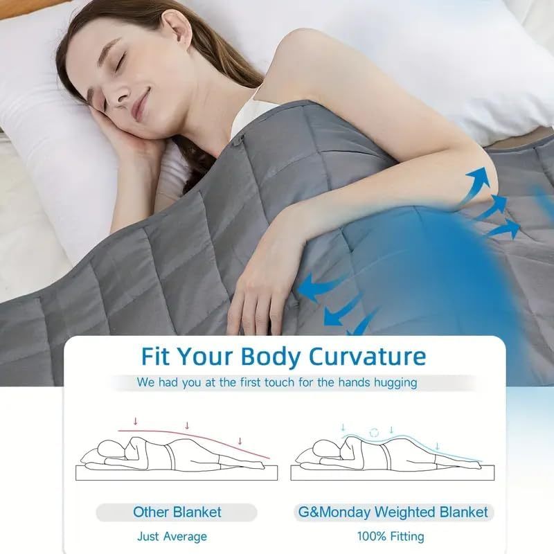 12 lb (5.4 kg) Soft Cooling Weighted Blanket for Adults & Kids with Glass Beads - Closeoutconnect