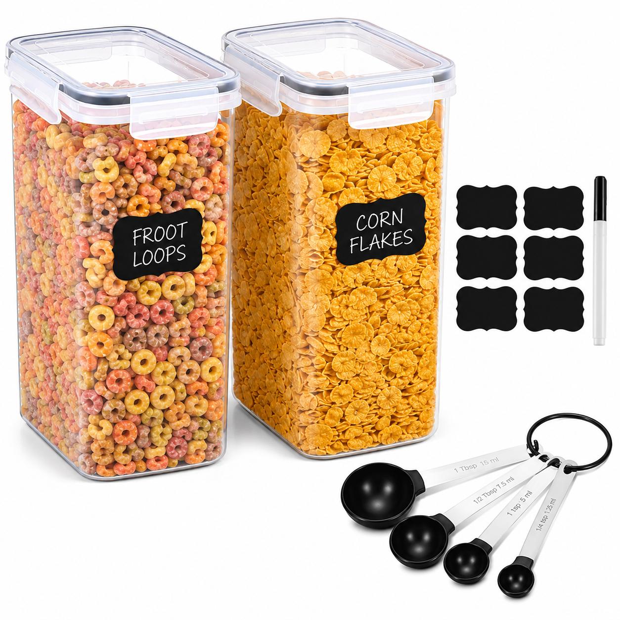 Chef's Path Airtight Cereal Storage Container Set 135.2oz BPA-Free - Closeoutconnect