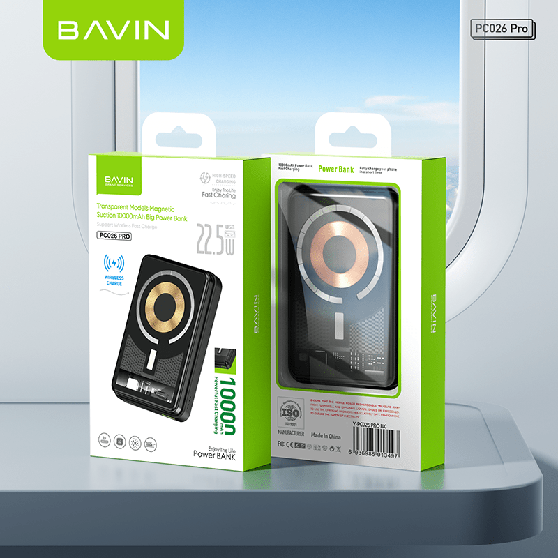 BAVIN PC026 Pro 10000mAh 15W Magnetic Wireless Power Bank - Closeout Connect