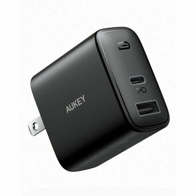 AUKEY 32W Dual-Port PD Wall Charger with USB-C & USB-A Fast Charging
