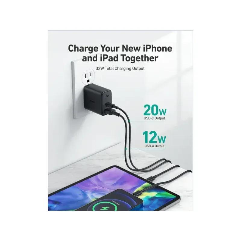 AUKEY 32W Dual-Port PD Wall Charger 2-Pack with USB-C & USB-A