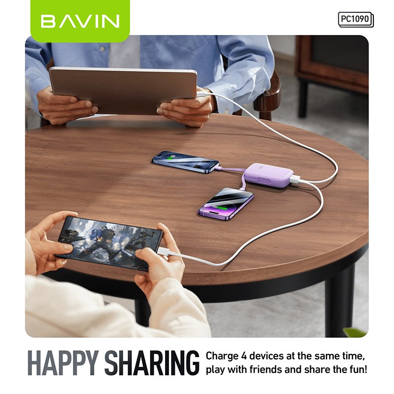 BAVIN PC1090 10000mAh Mini Power Bank with Bidirectional Charging Cable - Closeout Connect