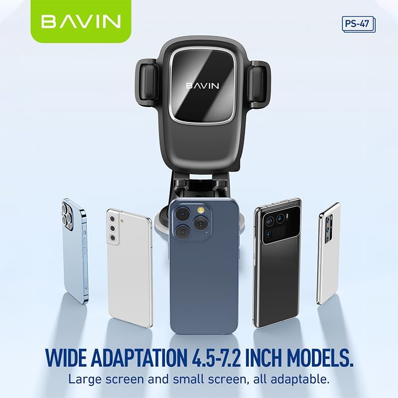 BAVIN PS47 Universal Car Phone Mount with Metal Suction Cup Base