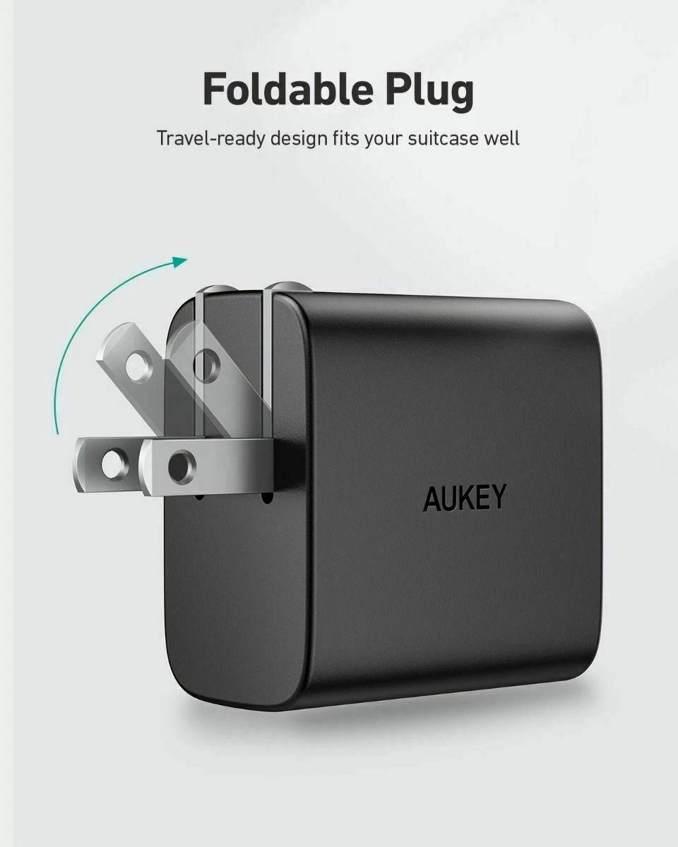 AUKEY 32W Dual-Port PD Wall Charger 5-Pack with USB-C & USB-A