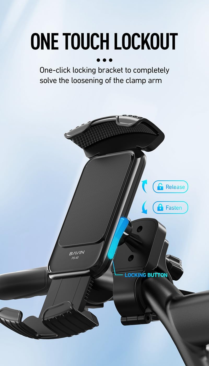 BAVIN PS40 Universal Bike & Scooter Phone Mount with 360° Rotation