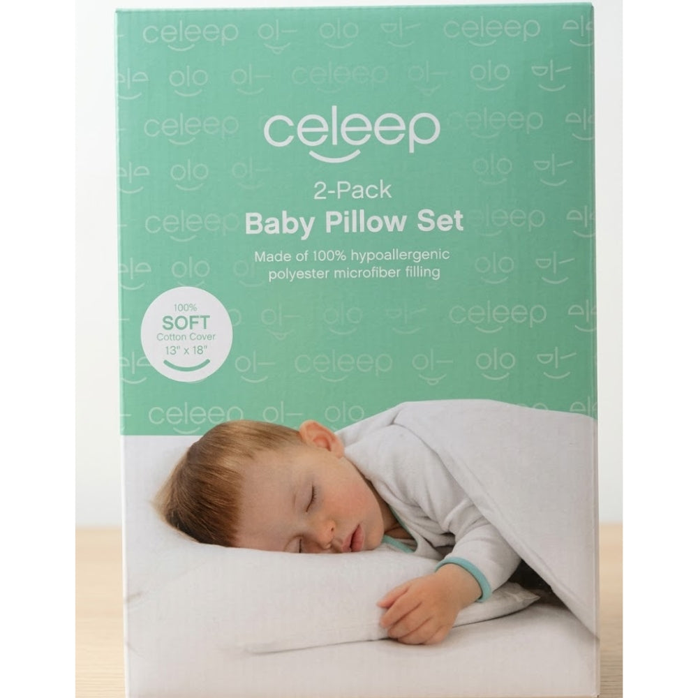 Toddler Pillows Set 2 Pack 13 x 18 Inch Soft Organic Toddler Bedding - New