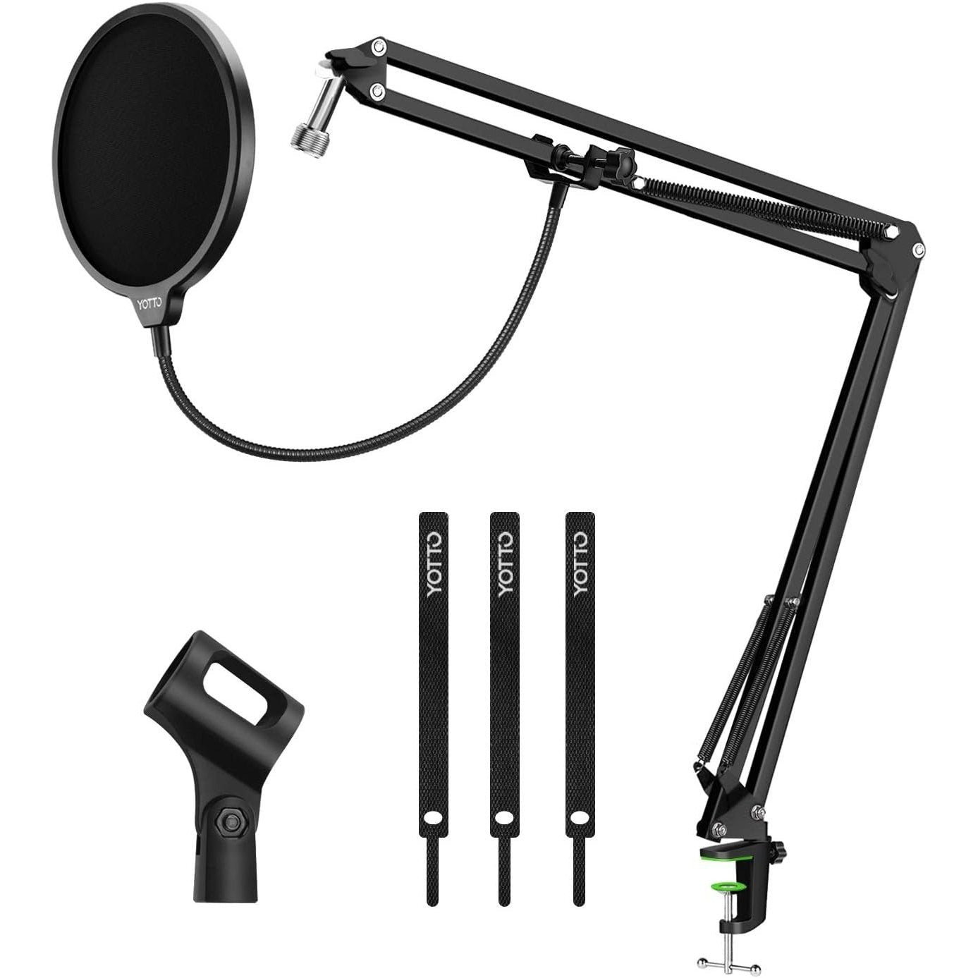 YOTTO Adjustable Microphone Boom Arm Stand with Pop Filter