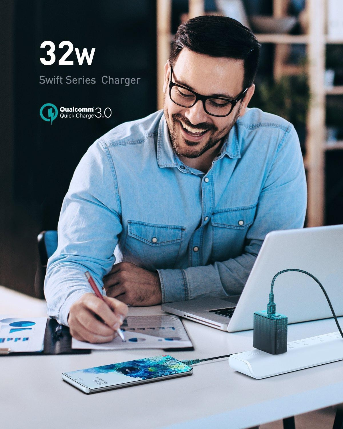 AUKEY Swift 32W PD Fast Charger Adapter PA-F3S, Black