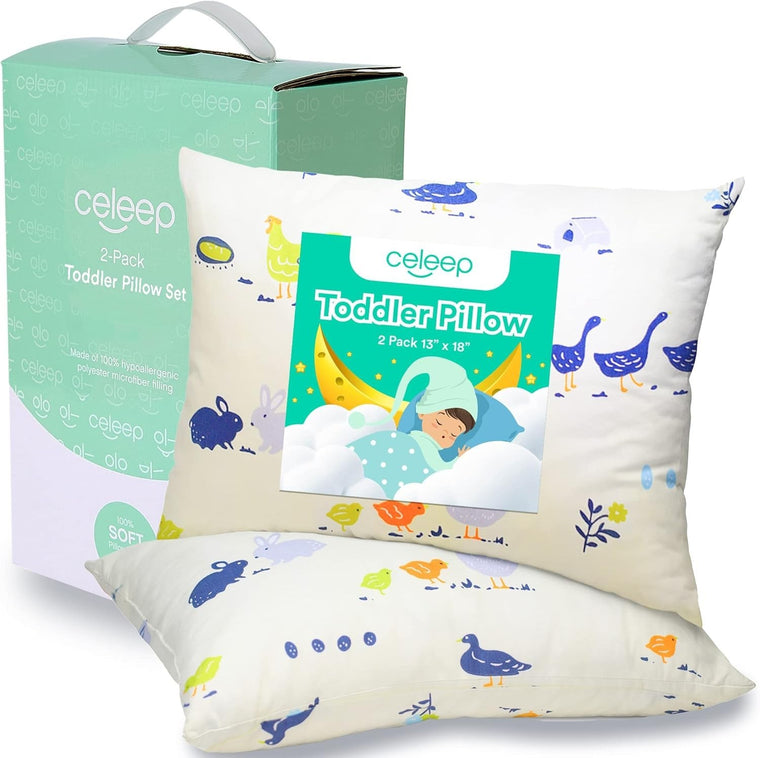2-Pack Organic Cotton Toddler Pillows for Sleeping - product image 1