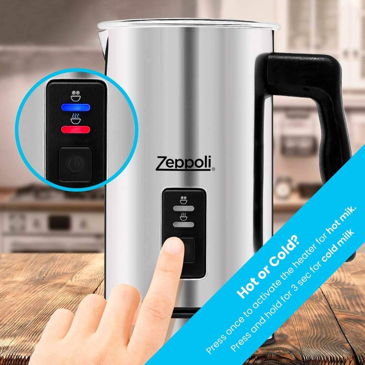 Zeppoli Automatic Milk Frother & Warmer with Silicone Scraper