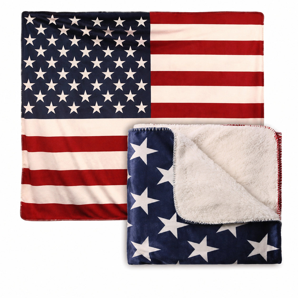 BB N62-1928-81 Unisex American Flag Microfiber Fleece Throw Blanket