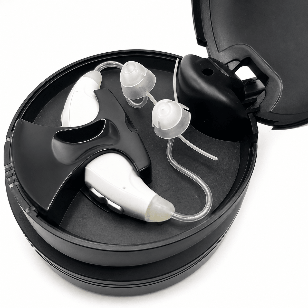 JH-D59 OTC Rechargeable Hearing Aids with Charging Case – Pair - Closeoutconnect