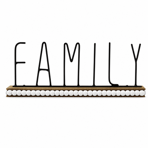 Wooden Black Metal “FAMILY” Table Décor Sign – SBS366 - Closeoutconnect