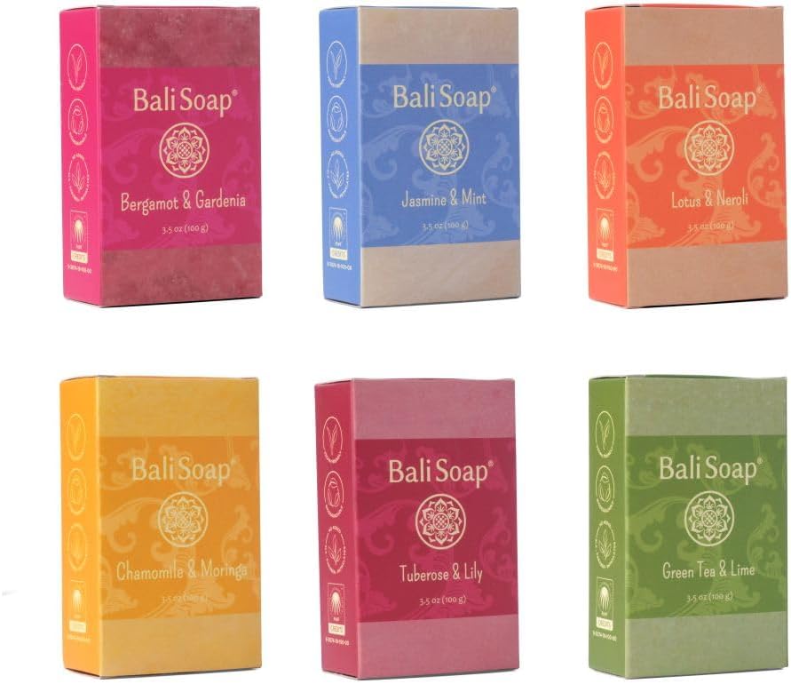 Bali Soap Women’s Natural Soap Gift Set 6pc | Vegan Bar Soap