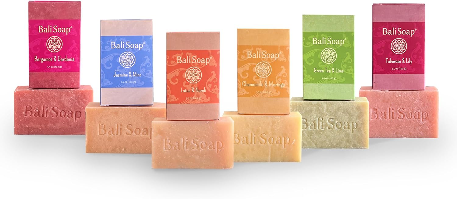 Bali Soap Women’s Natural Soap Gift Set 6pc | Vegan Bar Soap