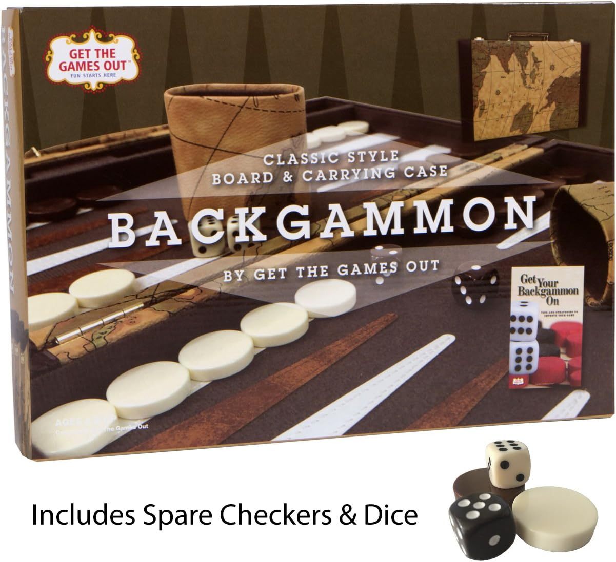 Travel Backgammon Set with Strategy Guide – Small Map Edition
