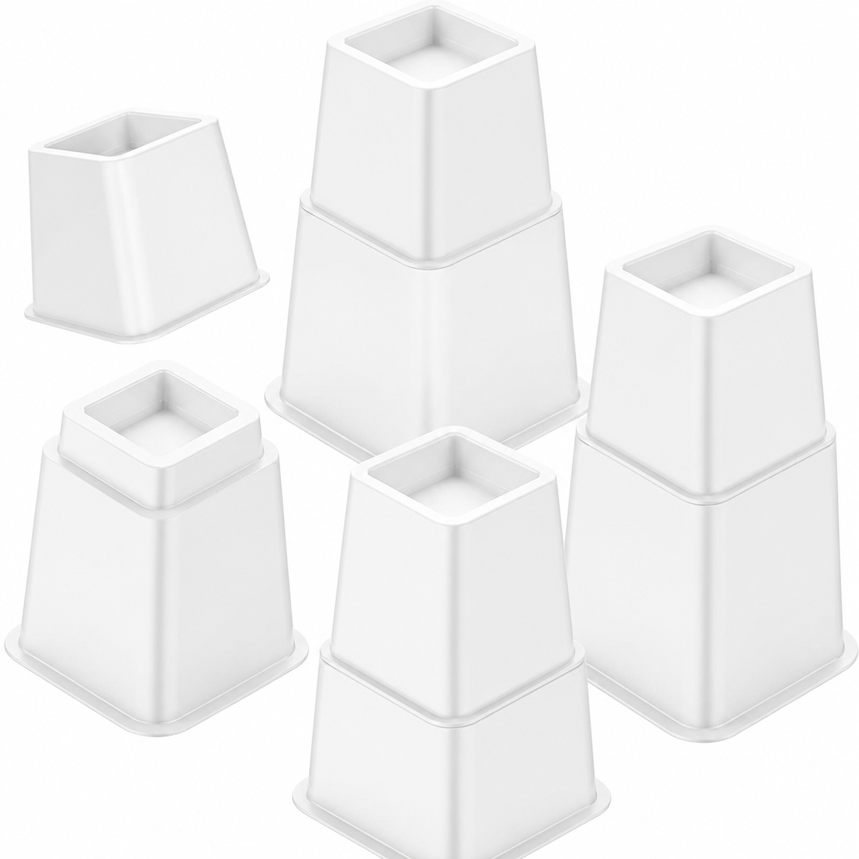 Adjustable Bed & Furniture Risers Set of 4, Stackable Heavy Duty