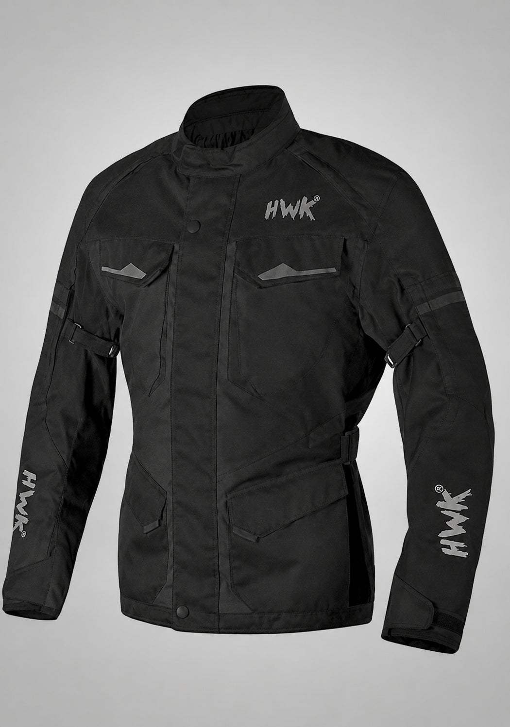 HWK Men's Black Adventure Motorcycle Jacket 3XL with CE Armor