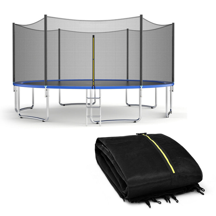 16FT Trampoline Replacement Enclosure Net – 6FT High PE Mesh for 6 Straight Poles - Closeoutconnect