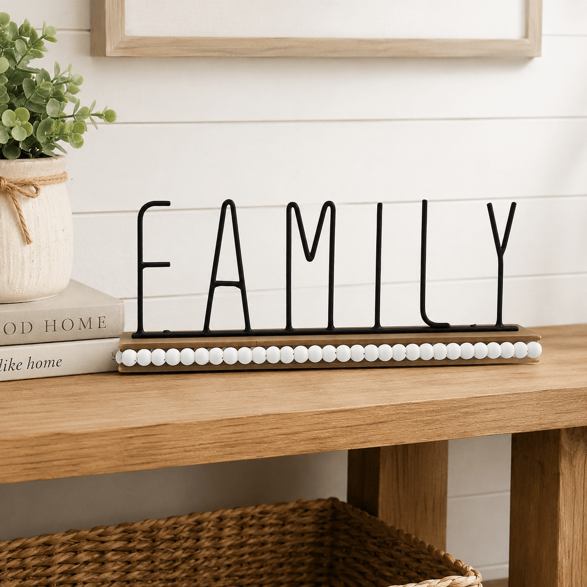 Wooden Black Metal “FAMILY” Table Décor Sign – SBS366 - Closeoutconnect
