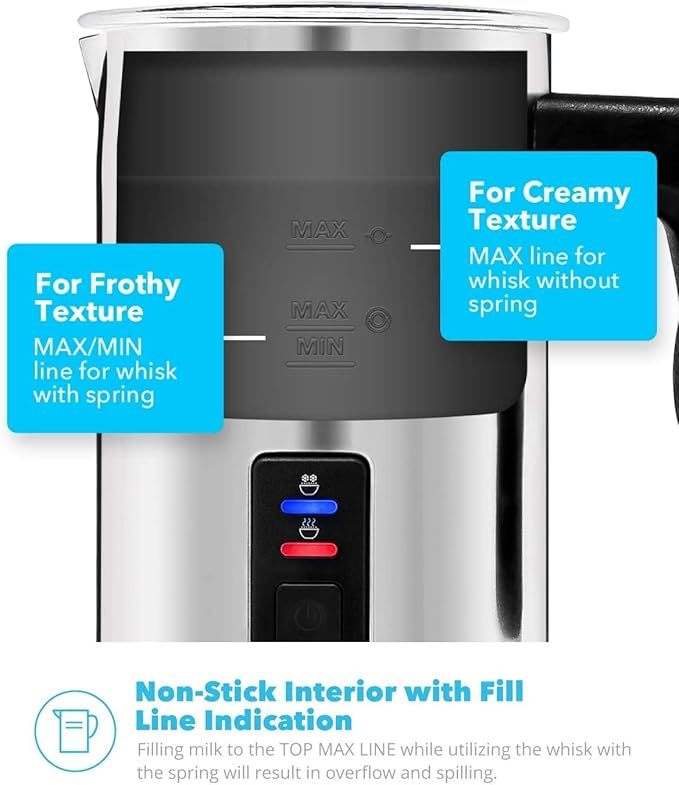 Zeppoli Automatic Milk Frother & Warmer with Silicone Scraper