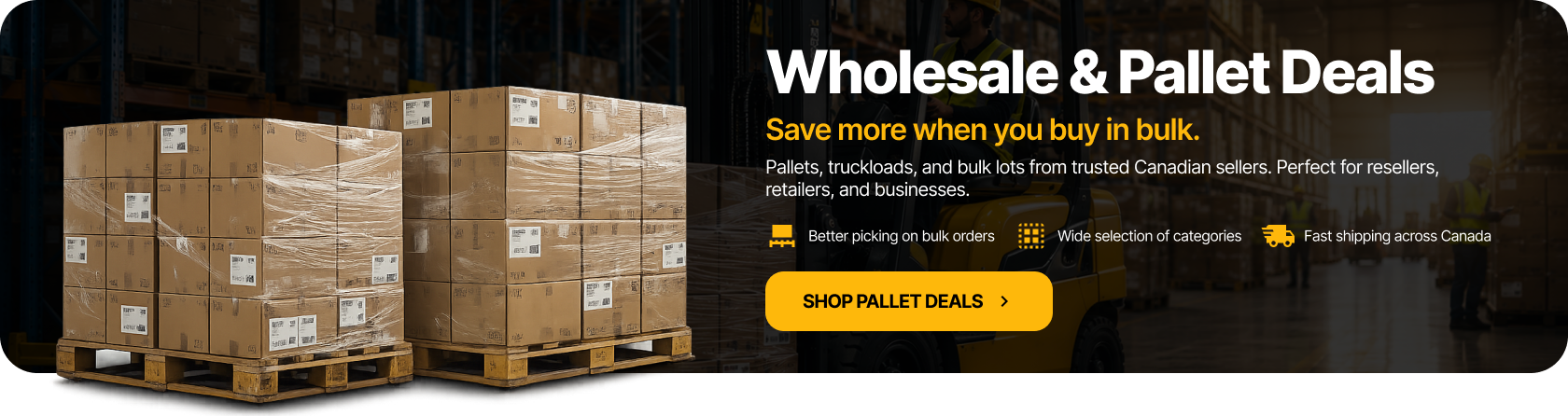 Wholesale and pallet deals